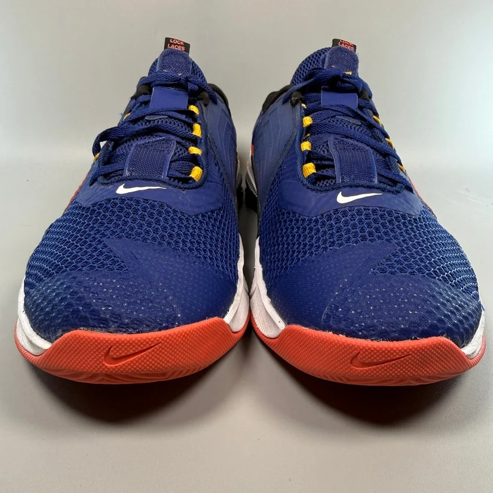 Nike Metcon 7 Mens 9.5 9 1/2 Crossfit Training Shoe Blue Orange Sneaker Low Lace